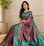 dark purple color zari weaves contrast pallu and designer chaap border silk blend saree