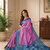 lavender color zari weaves contrast pallu and designer chaap border silk blend saree