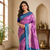 lavender color zari weaves contrast pallu and designer chaap border silk blend saree