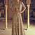 Beige faux georgette embroidered readymade top & palazzo set with jacket