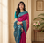 magenta color zari weaves contrast pallu and designer chaap border silk blend saree