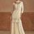 Cream faux georgette readymade embroidered palazzo suit