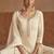 Cream faux georgette readymade embroidered palazzo suit