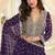 Purple faux georgette embroidered readymade anarkali suit
