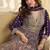 Purple faux georgette embroidered readymade anarkali suit
