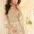 Cream faux georgette embroidered readymade anarkali suit