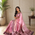 onion pink color zari weaves contrast pallu and designer chaap border silk blend saree