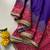 purple color zari weaves contrast pallu and designer chaap border silk blend saree
