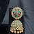 Antique Gold Multicolor Kundan Jhumka Earrings for Women, Pearl Drop Traditional Wedding Festive Jewellery
