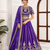 Purple thread with Sequnce Work Silk Blend Lehenga Choli Set