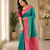 green color zari weaves contrast pallu and designer chaap border silk blend saree
