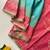 green color zari weaves contrast pallu and designer chaap border silk blend saree