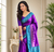violet color zari weaves contrast pallu and designer chaap border silk blend saree