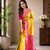 yellow color zari weaves contrast pallu and designer chaap border silk blend saree