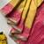 yellow color zari weaves contrast pallu and designer chaap border silk blend saree