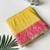 yellow color zari weaves contrast pallu and designer chaap border silk blend saree