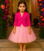 Pink japanese crepe coat and dress