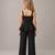 Black embroidered japanese crepe co ord set