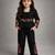 Black embroidered japanese crepe jacket co ord set