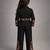 Black embroidered japanese crepe jacket co ord set