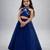 Royal blue embroidered silk blend lehenga set