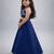 Royal blue embroidered silk blend lehenga set