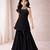 Black embroidered georgette sharara co ord set