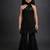 Black embroidered georgette indo western set