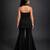 Black embroidered georgette indo western set