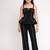 Black embroidered japanese crepe co ord set