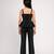 Black embroidered japanese crepe co ord set