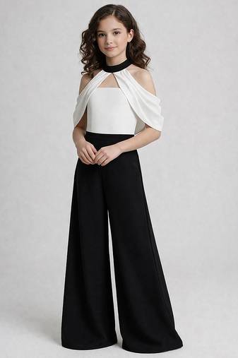 White black japanese crepe jumpsuit