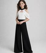 White black japanese crepe jumpsuit