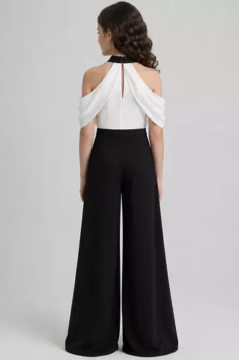 White black japanese crepe jumpsuit