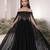 Black embroidered georgette gown