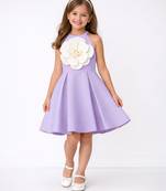 Lilac japanese crepe knee length dress