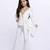 White embroidered japanese crepe co ord set