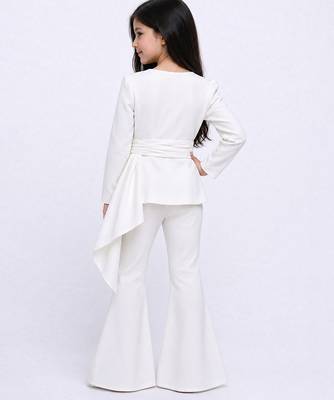 White embroidered japanese crepe co ord set 2