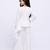 White embroidered japanese crepe co ord set