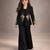 Black embroidered japanese crepe co ord set