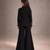 Black embroidered japanese crepe co ord set
