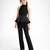 Black embroidered japanese crepe co ord set