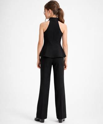 Black embroidered japanese crepe co ord set 2