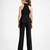 Black embroidered japanese crepe co ord set