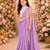 Lilac embroidered georgette drape saree set