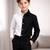 Black and white cotton formal shirt