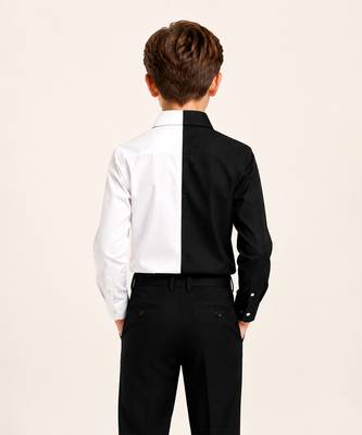 Black and white cotton formal shirt 2