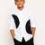 White black side patch cotton shirt
