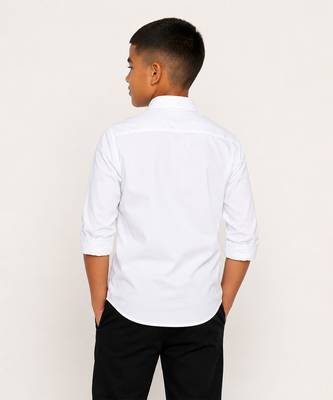 White black side patch cotton shirt 2