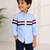 Blue stripes printed cotton casual shirt